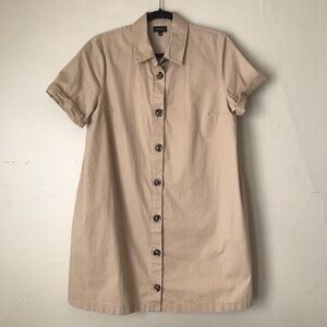 Khaki Tan Who What Wear Button-Up Trench Mini Dress (Size Large)